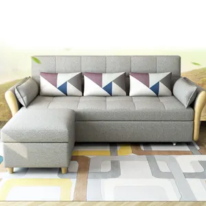 空间节省可折叠客厅沙发床双人沙发来床豪华木质沙发
