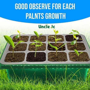 Bandeja de cultivo de <span class=keywords><strong>semillas</strong></span> de plantas de vivero de jardín, tapa de 12 /6 celdas, Kit de bandeja de inicio de plántulas de germinación con luz de cultivo de cúpula, humedad ajustable - Product Image 5
