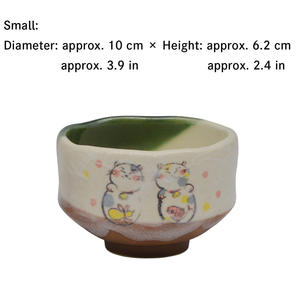 Wholesale Japanese Oribe Style <b>Cat</b> <b>Gift</b> Box Matcha Bowl With Two Sizes - Product Image 4
