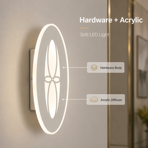 Lámpara de Pared LED Acrílica Moderna Pequeña, Decorativa para Interiores, Dormitorio, Sala de Estar, Pasillo, CCT Seleccionable, 25W, 3000K, 6000K - Product Image 3
