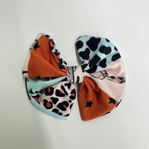 Заколка для волос Zhengpai в американском стиле с пэчворком и бантом, детская, с высокой короной для визуального уменьшения лица - Product Image 1