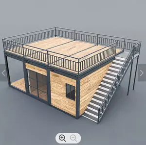 บ้านคอนเทนเนอร์บ้านคอนเทนเนอร์3หน่วยบ้านคอนเทนเนอร์ Prefab ด้วยพลังงานแสงอาทิตย์