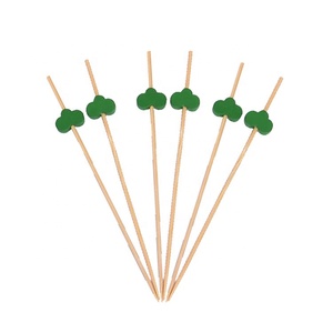 Brochetas de Bambú <span class=keywords><strong>con</strong></span> Forma de Trébol de Cuatro Hojas de Color Rosa de 4.72 Pulgadas para Aperitivos, Decoración Navideña, Fiestas, Comida y Bebidas - Product Image 2