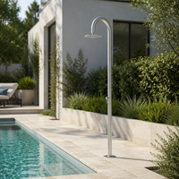 Colonne de douche chauffante rotative et réglable, à commande au pied, pour extérieur, jardin, plage