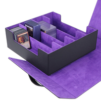 Boîte de rangement personnalisée recyclable pour cartes de sport, cartes à collectionner, boîte de rangement pour cartes en cuir PU, boîte de jeu de cartes magique