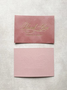 Cartes de remerciement de luxe à impression recto simple, cartes de visite en velours avec feuille métallique pressée à chaud, aspect sué<span class=keywords><strong>d</strong></span>é - Product Image 2