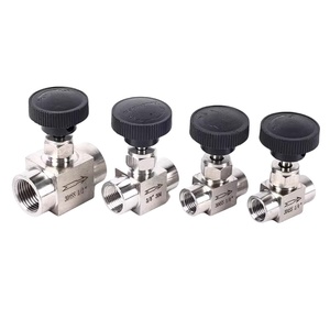 Vanne de régulation de débit manuelle en acier inoxydable 304/316L de 3/8\", filetage interne, vanne à aiguille droite pour la régulation du débit des instruments - Product Image 1