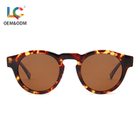 Lunettes de soleil rondes en acétate de haute qualité OEM ODM, polarisées UV400, monture fine, design de créateur pour l'Europe et les États-Unis, Gafas De Sol