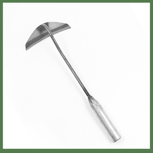 Houe à herbe de basilic de 6 pouces, lame en acier au carbone en forme de croissant, pour le désherbage du jardin, usage domestique, couleur argentée - Product Image 1