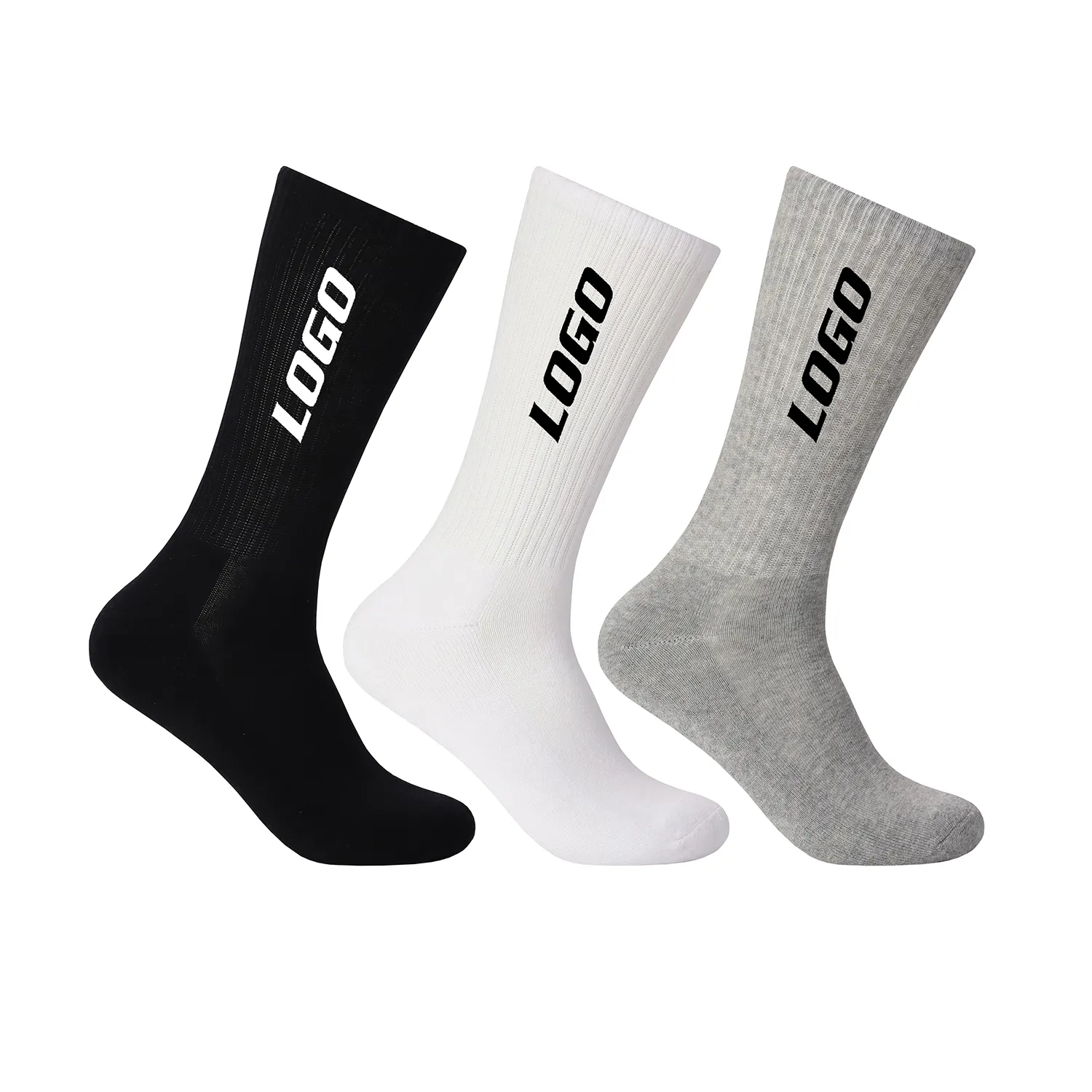 Custom Logo Mens Wholesale Unisex Designer Solid 100%Cotton Business Black Winter Warm Cycling Sports Thick Athletic Socks