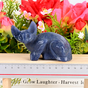 Vente en gros d'usine : Animaux en cristal naturel, sculpture de chat Sphynx, chat en cristal Reiki pour la décoration - Product Image 6