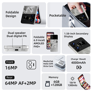 Telefono Pieghevole X6 con Doppio Schermo Touch da 6,6 Pollici FHD+, Serie Helio G, Comprane Uno e Ricevine Uno Gratis, Scatola Misteriosa Elettronica - Product Image 6