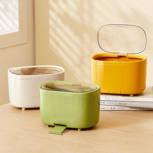 Plastic Space Desktop Trash <b>Bin</b> with Mobile Phone Bracket and <b>Lid</b> Push-type Below 4L Capacity for Living Room Use - Product Image 3
