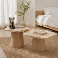 Table basse pentagonale en bois massif, combinaison pour petit salon, table basse créative, style Wabi Sabi, table à thé de petite taille