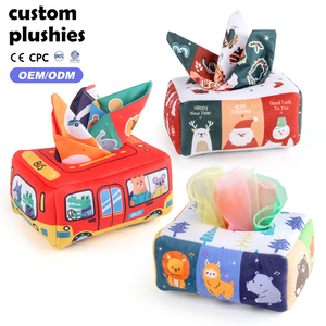 Jouet en peluche douce pour bébé avec boîte à mouchoirs et papier froissé, jouet éducatif précoce pour nourrissons de 0 à <span class=keywords><strong>12</strong></span> <span class=keywords><strong>mois</strong></span> - Product Image 1