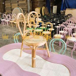 Adorable silla alta de ratán con orejas de conejito y lazo para niños Asientos cómodos para cocina o dormitorio - Product Image 4