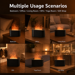 Humidificateur à effet de flamme simulée 3D, diffuseur d'arômes, décoration esthétique de bureau, veilleuse pour chambre à coucher - Product Image 6