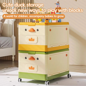 Hộp đựng đồ nhựa gấp gọn dung tích lớn, hộp đựng đồ chơi xếp hình cho bé, hộp đựng đồ ăn nhẹ, có bánh xe, hộp đựng đồ chơi trẻ em - Product Image 2