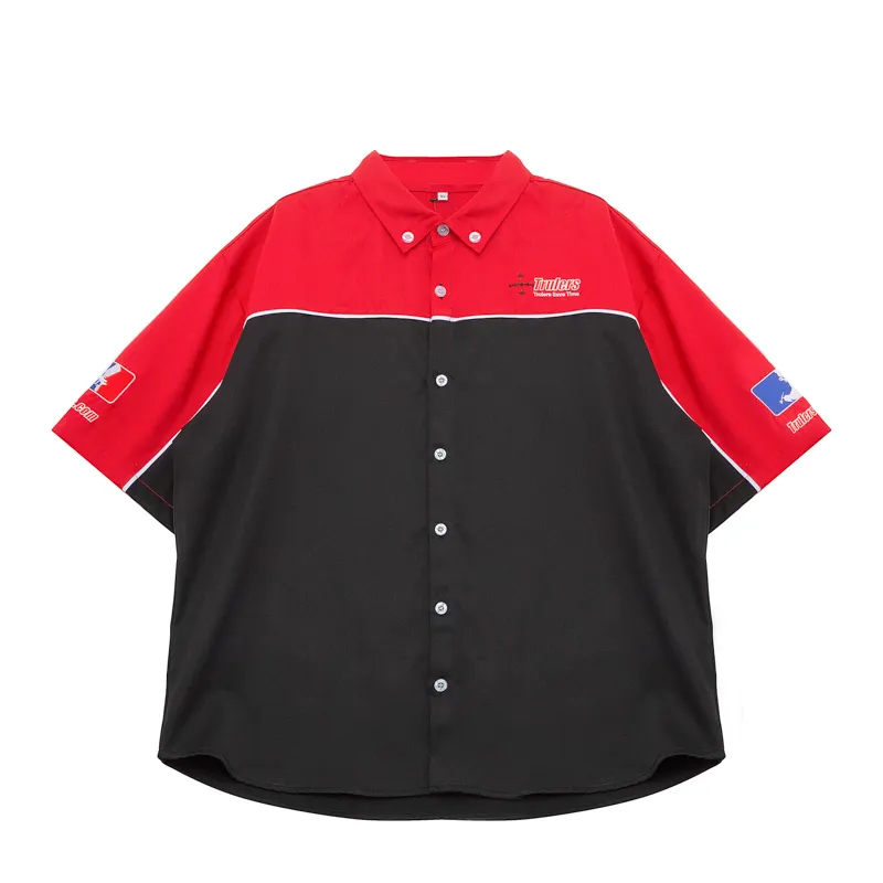 Wholesale Custom Private Label Workshirt Men's Summer Short Sleeve Full Button Cotton Work Shirts