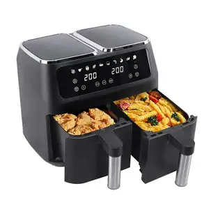 China Factory Supplier Customized Good Quality Home Kitchen Use Touch Screen Double Basket 8L Air Fryer Oven For Sale