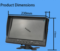 Moniteur tout-en-un DVR 4 canaux HD 9 pouces, prend en charge l'affichage quadruple pour véhicule commercial