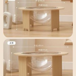 Creative Home Space Capsule Cat <b>Bed</b> Solid Wood Round Transparent Cat <b>House</b> for Cats Large Medium Size All Seasons - Product Image 3