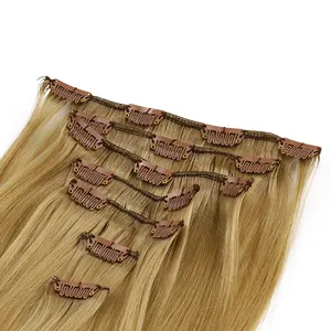 70 Grams 7 Pieces in a Set Clip in Hair Extension 16 Clips Straight Hair Dark Blonde