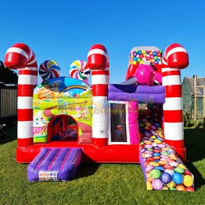 Castillo inflable comercial Springkussen Candyland con tobogán, combo de brincolín inflable para niños - Product Image 1