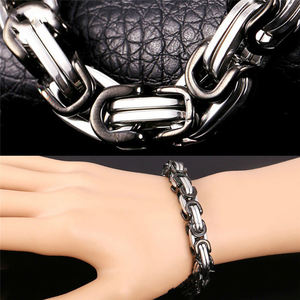 K057 Bracelet Chaîne Byzantine en Acier Inoxydable PVD Plaqué Or 18 Carats, Boucle Arrière Épaisse 5MM 6MM 7MM, Bijoux de Haute Qualité pour Hommes - Product Image 5