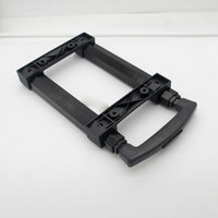 FAYSHING Poignées télescopiques réglables pour bagages en métal noir électroplaqué/revêtu par poudre, 3 sections