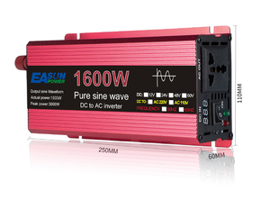 Convertisseur de courant automobile <span class=keywords><strong>Easun</strong></span> 1600W à onde sinusoïdale pure monophasé DC 12v 24v AC 220V avec affichage numérique de la tension - Product Image 3