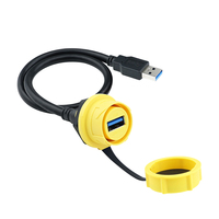 Conector USB 3.0 de Montaje en Panel M21, Impermeable IP67, Enchufe Industrial de Aviación con Bloqueo de Tuerca, Cable Personalizado de 0.1-4m