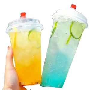 Wholesale <b>12oz</b> 16oz 24oz 360ml 500ml Clear PP Plastic Leak-proof UV/Silk Printed Disposable <b>Cups</b> 90/95mm Diameter Party Takeaway - Product Image 1