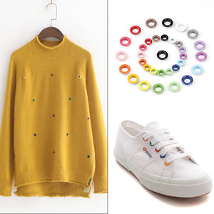 Œillets <span class=keywords><strong>de</strong></span> peinture à pâtisserie colorés, 4-10mm, boucle, chaussures à rivets creuses, lacets en cuir, anneau rond en tissu, Air - Product Image 5