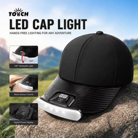 Lámpara Frontal LED Recargable USB-C con Sensor de Movimiento para Gorra de Béisbol, 180 °   Ajustable, manos libres, con indicador de batería para exteriores