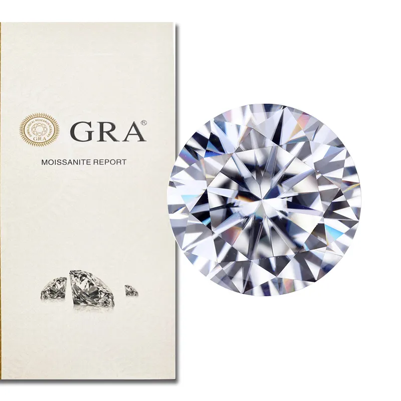Factory price round white DEF GH IJ gra moissnaite stone round cut loose moissanite price per carat for jewelry