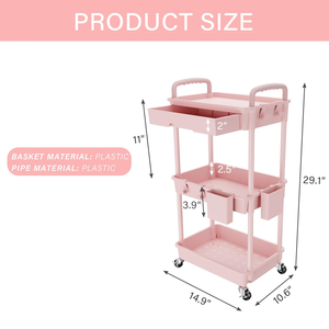 Chariot de rangement multi-usages à 3 niveaux avec tiroir, OEM/ODM, pour panneaux perforés, idéal pour le bricolage - Product Image 2