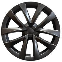 Naibaior - Juego de 4 Cubiertas para Ruedas de Tesla Model 3 y Model S de 18 Pulgadas, Diseño de Telaraña de Plástico, Decoración y Protección para Modificación/Actualización