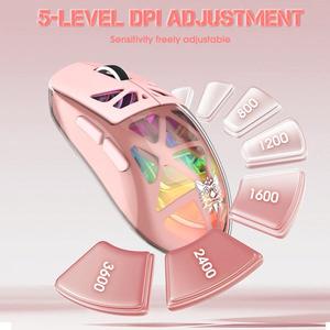 เมาส์เกมมิ่ง ONIKUMA CW930 น้ำหนักเบา พร้อมการเชื่อมต่อแบบสามโหมด ปุ่มตั้งโปรแกรมได้ และไฟ RGB ปรับแต่งได้ แบตเตอรี่ 500 มิลลิแอมป์ - Product Image 6