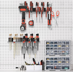 Support mural réglable à double niveau pour outils à main, organiseur de tournevis, support pour pinces, support pour marteaux, plateau métallique pour quincaillerie - Product Image 3