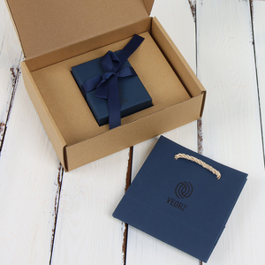 Custom Designed Brown Jewelry Shipping Packaging <b>Box</b> Paperboard Gold Foil Embossing Vanishing Matt Lamination UV Advantage - Product Image 4