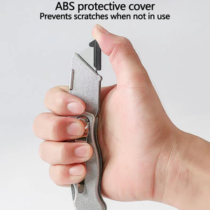 Couteau utilitaire pliable de qualité industrielle Wokwell, manche en métal, personnalisable, corps en acier inoxydable OEM, lame de 18 mm, outil - Product Image 4