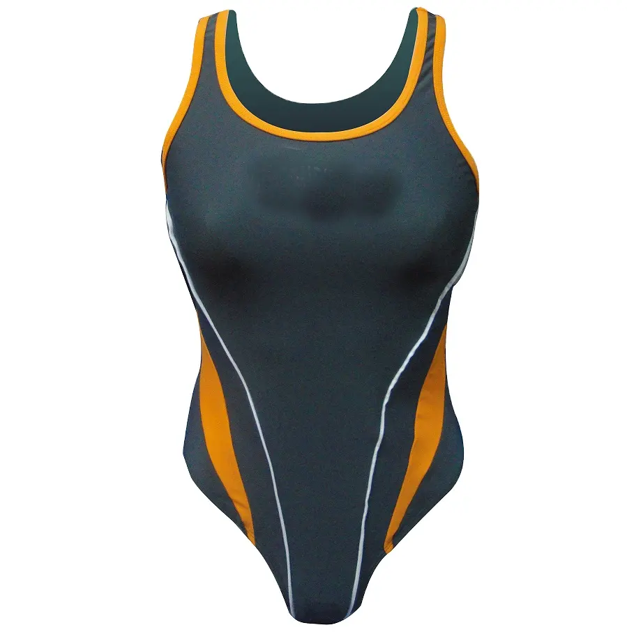 Bañador de talla grande con logotipo personalizado para mujer, traje de baño negro de una pieza para entrenamiento, Bikini de carreras para Fitness, ropa de playa