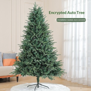 Artificial Spruce <b>Christmas</b> <b>Tree</b> PE+PVC Materials Flocking <b>LED</b> <b>Lighting</b> Metal Stand High Quality Realistic Green+Snow 4-10ft - Product Image 3
