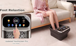 Masseur de pieds électrique multifonctionnel avec roues, bulles chauffantes, lumière rouge, contrôle de la minuterie - Pièces de rechange gratuites - Product Image 4