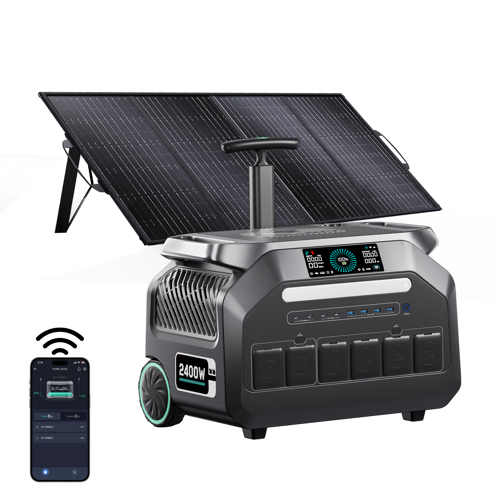 Noir + panneaux solaires 200w