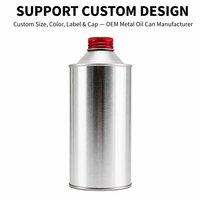 Lata de Metal Vacía con Tapa Cónica para Líquido de Frenos de 250ml, 500ml y 1000ml, Fabricada por OEM