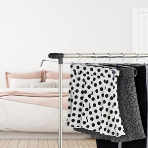 Ensemble de 10 cintres à pantalons en fer antidérapants, gain de place, spirale extensible pour pantalons et jupes, largeur 30-50 cm, argent - Product Image 3