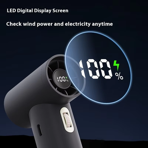 مروحة محمولة صغيرة الحجم قابلة لإعادة الشحن عبر USB، مروحة توربينية عالية السرعة بشاشة رقمية بدون شفرات للتبريد الشخصي في الهواء الطلق - Product Image 3