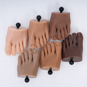 Venta directa de fábrica, herramientas de práctica de pedicura, dedos de los pies de silicona suave con soporte de Base para manicura, práctica de uñas - Product Image 4